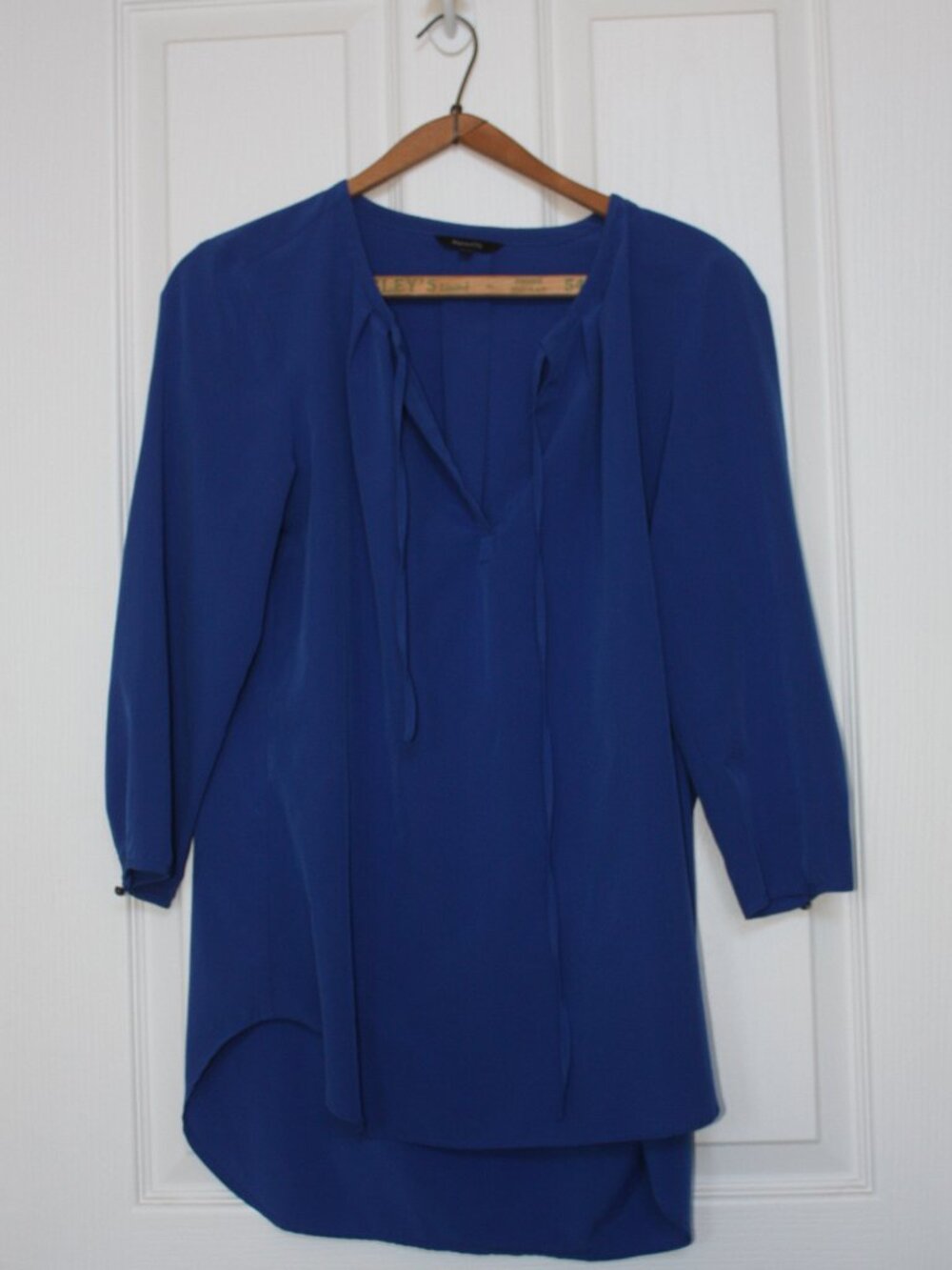 RW&Co. Royal Blue Woman's L Tunic Blouse